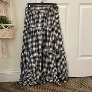 Plaid maxi sunflower skirt